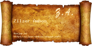 Zilzer Ambos névjegykártya